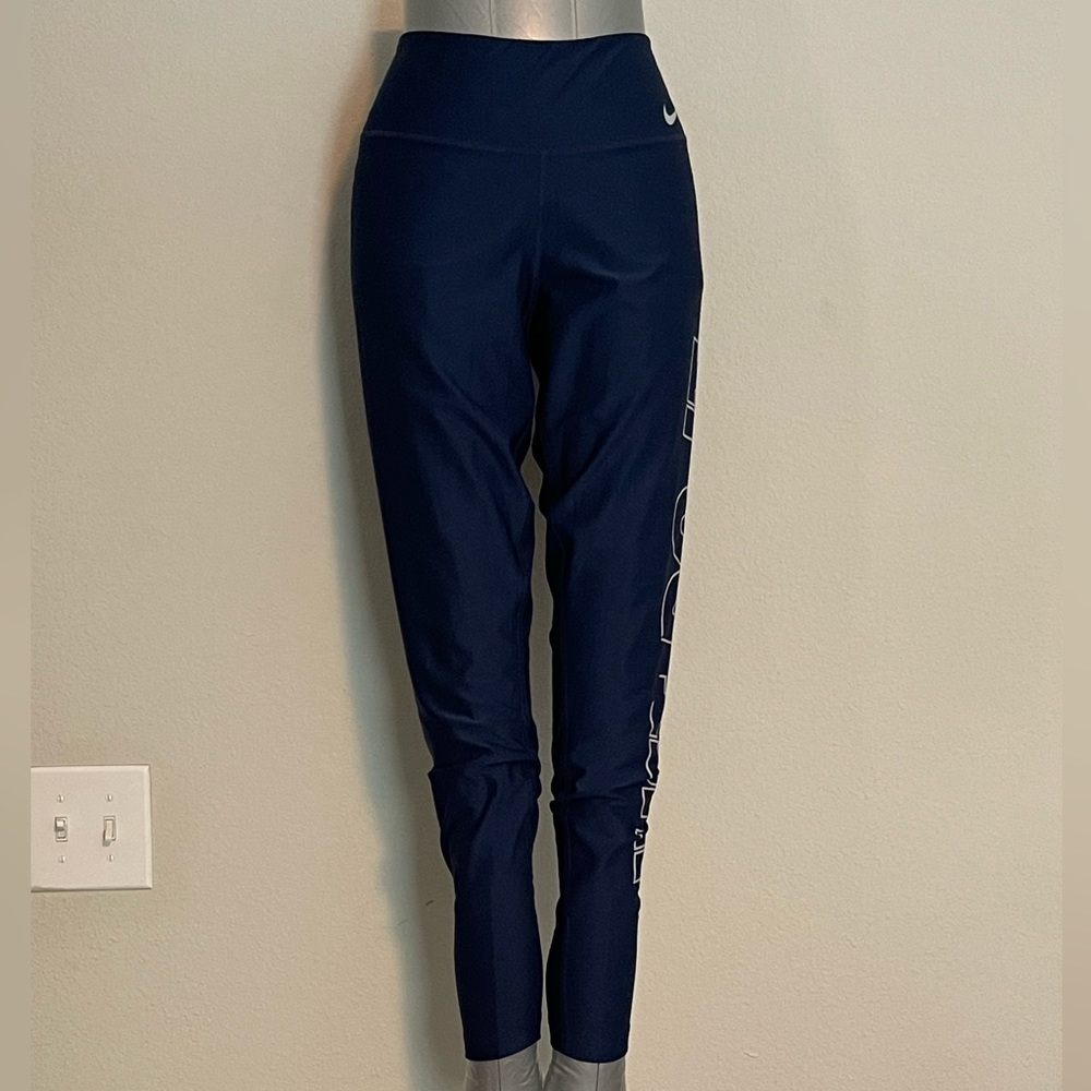 Nike Navy Blue Mid Rise Dri Fit Leggings